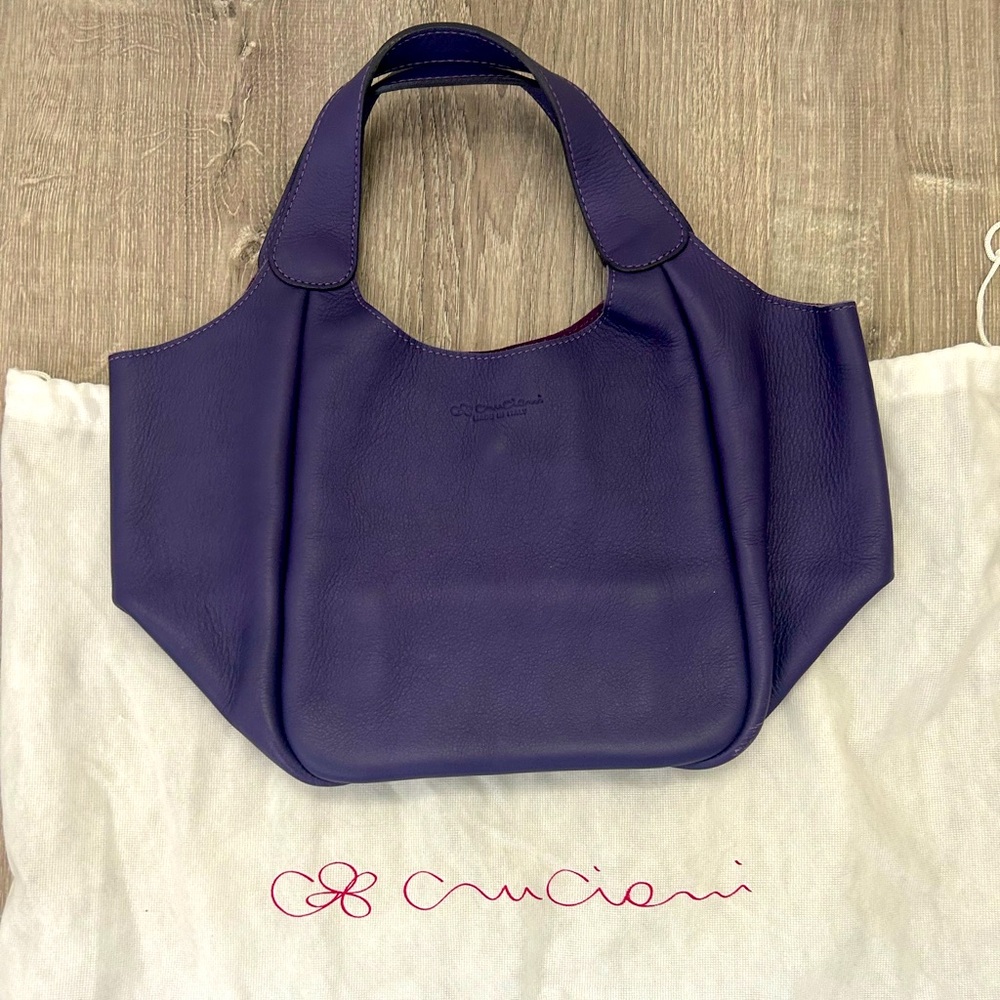 Cruciani Purple Tote Bag with Minimalist Design
